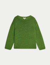 Textured Crew Neck Jumper  Adomoo